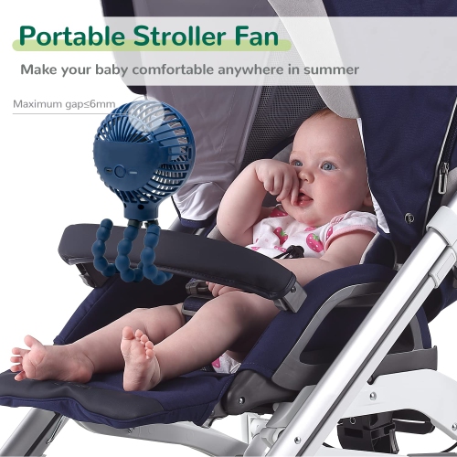 Mini ventilateur poussette, ventilateur portatif à pince portatif avec trépied flexible pour bureau de vélo poussette tapis roulant siège d'auto
