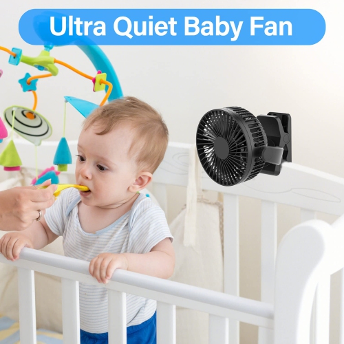 USB Portable Fan, 5000mAh Charging Portable Battery Clip on Fans, 6Inch Quiet USB Personal Desk Fan, 3 Speeds, 720° angle adjustment, Small Stroller