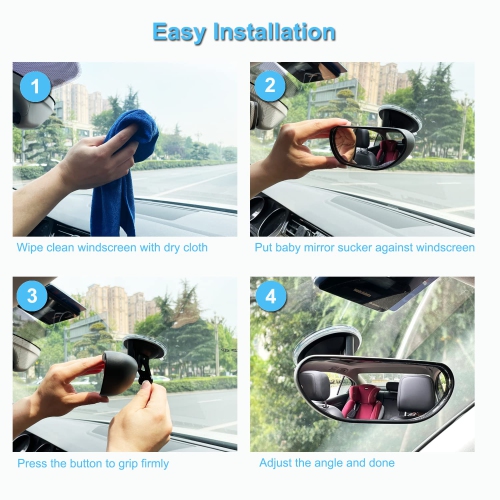 Baby Car Mirror, Rear View Mirror for Baby on Car Back Seat, Shatterproof Adjustable Car Baby Rearview Mirror to See Rear Kids, Babies, Infants and