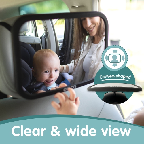 Baby Car Mirror Rear-facing - Car Mirror Baby Rear Facing Seat, Baby Essentials for Newborn, 100% Shatterproof Baby Mirror for Car, 360 degree Car