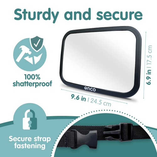 Baby Car Mirror Rear-facing - Car Mirror Baby Rear Facing Seat, Baby Essentials for Newborn, 100% Shatterproof Baby Mirror for Car, 360 degree Car
