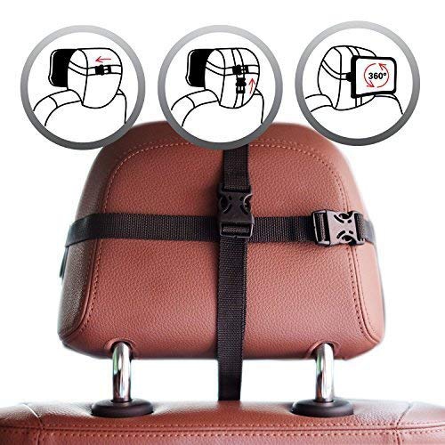 Miroir de voiture bébé pour siège arrière, miroir transparent orienté vers l'arrière, verre incassable large Convex réglable à 360 degrés,