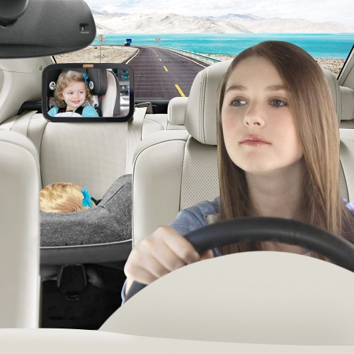 Smart eLf Baby Car Mirror, Safety Car Seat Mirror for Rear Facing Infant with Wide Crystal Clear View, Shatterproof, Fully Assembled, Crash Tested