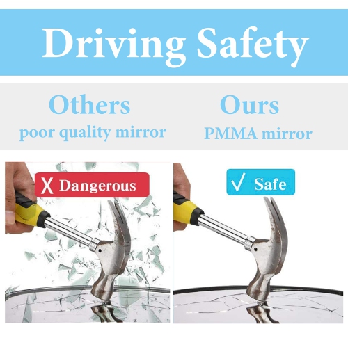 Rétroviseur de voiture de bébé, rétroviseur de siège d'auto pour orientation arrière avec vue large, incassable, entièrement assemblé, testé en