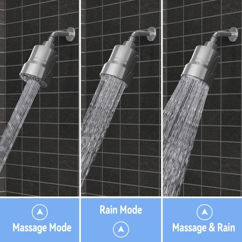 Pomme de douche filtrée, pomme de douche haute pression à 3 modes avec cartouche de filtre à eau dure à 15 étapes pour éliminer le chlore et les