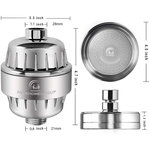 Ensemble de 15 filtres de douche à filtre de luxe pour eau dure éliminant le chlore et les substances nocives - Filtre de pomme de douche à débit