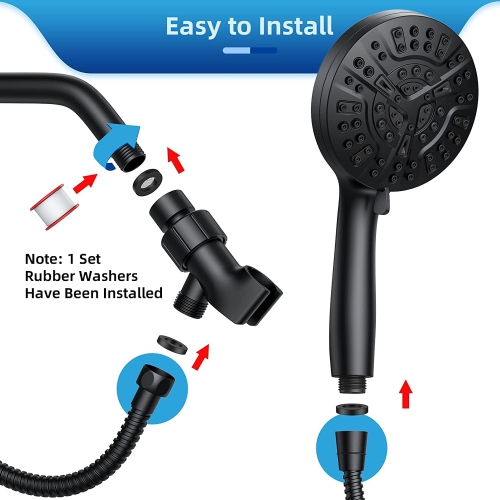 Shower Head with Handheld, Filtered Shower Head, Wimaha Shower Head with Filters, Hard Water Filter Shower Head 10 Spray Mode with Bracket, Hose and