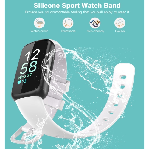 Paquet de 6 bracelets sport compatibles avec Fitbit Inspire 3, bracelet sport en silicone souple pour hommes, bracelet de rechange pour Fitbit