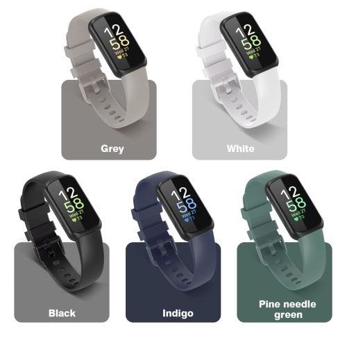 Paquet de 6 bracelets sport compatibles avec Fitbit Inspire 3, bracelet sport en silicone souple pour hommes, bracelet de rechange pour Fitbit