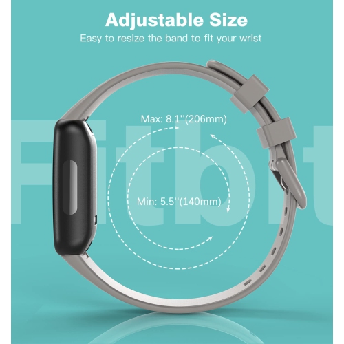 Paquet de 6 bracelets sport compatibles avec Fitbit Inspire 3, bracelet sport en silicone souple pour hommes, bracelet de rechange pour Fitbit