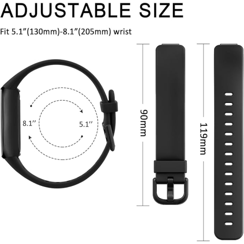 Paquet de 6 bracelets sport compatibles avec Fitbit Inspire 3, bracelet sport en silicone souple pour hommes, bracelet de rechange pour Fitbit