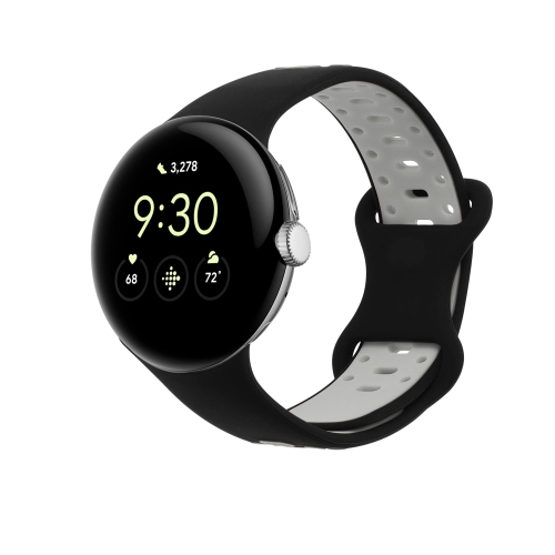 Bracelet de montre compatible avec la montre Pixel Watch de Google - Bracelet de montre en silicone de rechange - Noir