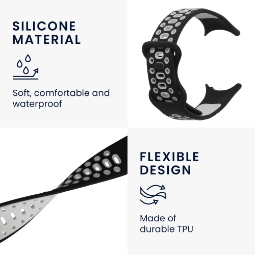 Bracelet de montre compatible avec la montre Pixel Watch de Google - Bracelet de montre en silicone de rechange - Noir