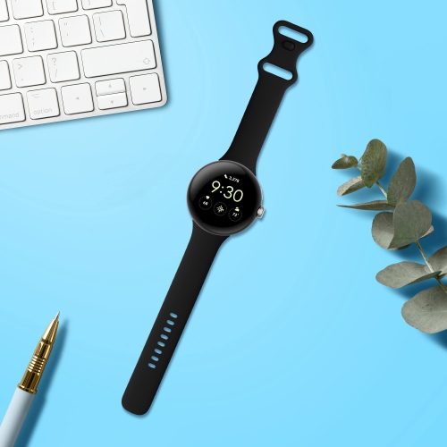 Bracelet de montre compatible avec la montre Pixel Watch de Google - Bracelet de montre en silicone de rechange - Noir