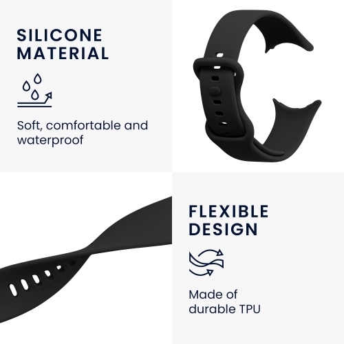 Bracelet de montre compatible avec la montre Pixel Watch de Google - Bracelet de montre en silicone de rechange - Noir