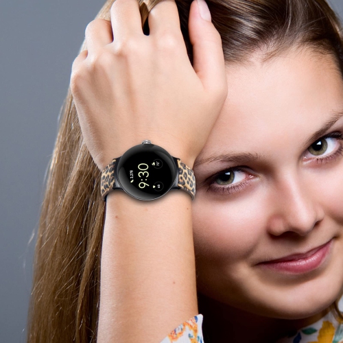 Elastic Nylon Bands & Soft Silicone Bands & Genuine Leather Bands Compatible for Google Pixel Watch,Waterproof Sport Straps Breathable Adjustable