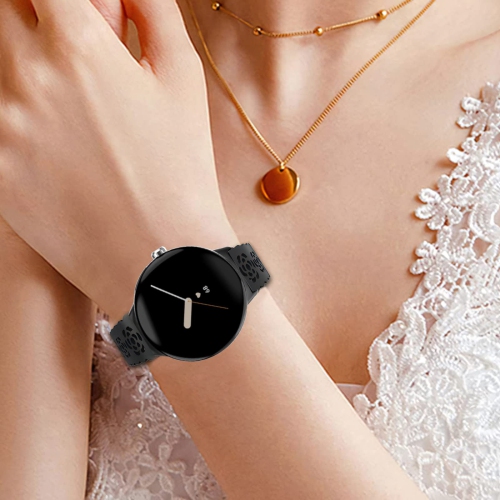 Elastic Nylon Bands & Soft Silicone Bands & Genuine Leather Bands Compatible for Google Pixel Watch,Waterproof Sport Straps Breathable Adjustable