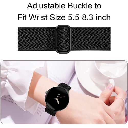 Elastic Nylon Bands & Soft Silicone Bands & Genuine Leather Bands Compatible for Google Pixel Watch,Waterproof Sport Straps Breathable Adjustable