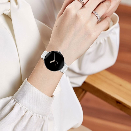 Elastic Nylon Bands & Soft Silicone Bands & Genuine Leather Bands Compatible for Google Pixel Watch,Waterproof Sport Straps Breathable Adjustable