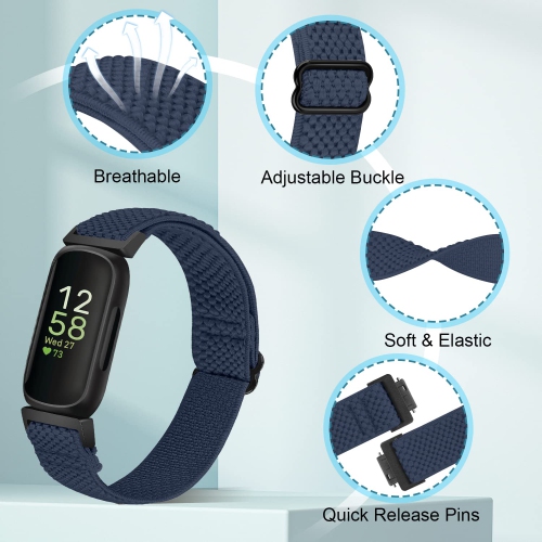 Bracelets sport élastiques en nylon pour Inspire 3/Inspire 2/Inspire/Inspire HR/Ace 3/Ace 2 pour femmes Kids, bracelets ajustables et élastiques