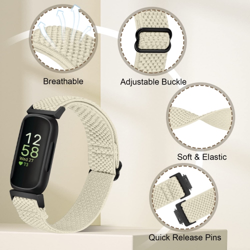 Elastic Nylon Sport Bands for Fitbit Inspire 3/Inspire 2/Inspire/Inspire HR/Ace 3/Ace 2 Women Men Kids, Adjustable Stretchy Comfortable Nylon