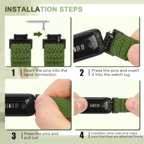 Elastic Nylon Sport Bands for Fitbit Inspire 3/Inspire 2/Inspire/Inspire HR/Ace 3/Ace 2 Women Men Kids, Adjustable Stretchy Comfortable Nylon