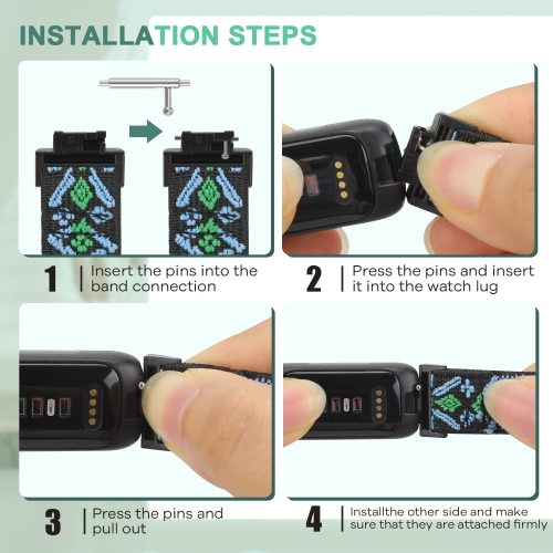 Elastic Nylon Sport Bands for Fitbit Inspire 3/Inspire 2/Inspire/Inspire HR/Ace 3/Ace 2 Women Men Kids, Adjustable Stretchy Comfortable Nylon