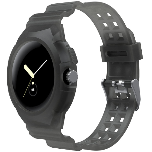 Band Compatible with Google Pixel Watch, Shockproof TPU Watch Bands with Bumper Case Women Men, Soft Silicone Sport Strap, Replacement Watch Straps