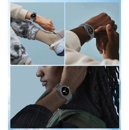 Band Compatible with Google Pixel Watch, Shockproof TPU Watch Bands with Bumper Case Women Men, Soft Silicone Sport Strap, Replacement Watch Straps