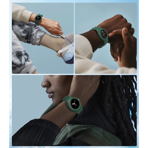 Band Compatible with Google Pixel Watch, Shockproof TPU Watch Bands with Bumper Case Women Men, Soft Silicone Sport Strap, Replacement Watch Straps