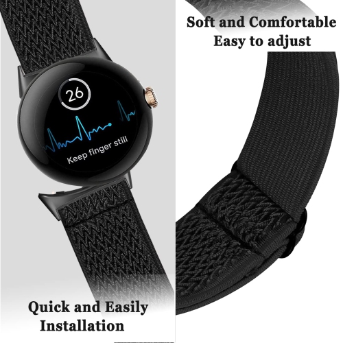 Stretchy Nylon Band Compatible Google Pixel Watch Bands Men Women,Adjustable Sport Breathable Soft Wristband Loop Woven Strap for Google Pixel Watch