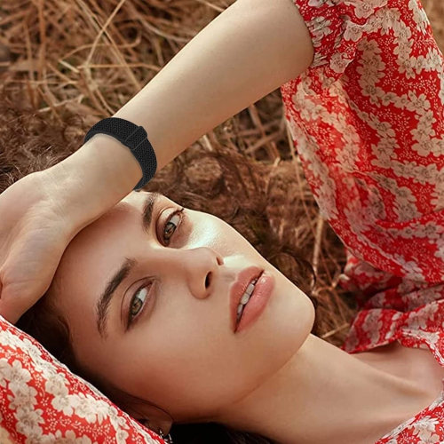 Stretchy Nylon Band Compatible Google Pixel Watch Bands Men Women,Adjustable Sport Breathable Soft Wristband Loop Woven Strap for Google Pixel Watch