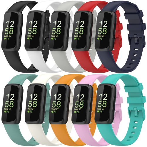 10-Pack Compatible with Fitbit Inspire 3 Bands Small, Soft Silicone Wristband Women Men Lightweight Bracelet Waterproof Sport Strap for Inspire 3 Fit