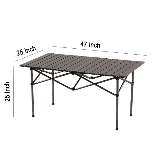 axGear Folding Camping Table Portable Picnic Aluminum Large Hard Surface Lightweight Carry Bag