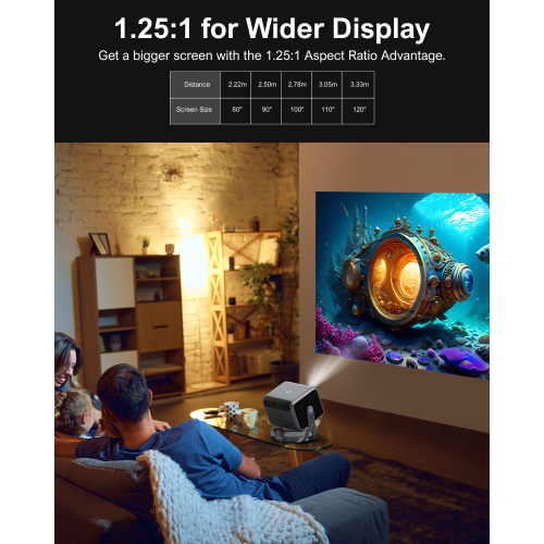 Projecteur ULTIMEA à décodage 4K, Android TV 11,0 avec Netflix et plus de 1000 applications, projecteur intelligent de films avec Dolby Audio, cardan