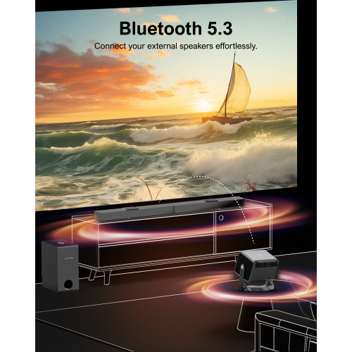 Projecteur ULTIMEA à décodage 4K, Android TV 11,0 avec Netflix et plus de 1000 applications, projecteur intelligent de films avec Dolby Audio, cardan