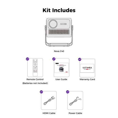 Projecteur ULTIMEA à décodage 4K, Android TV 11,0 avec Netflix et plus de 1000 applications, projecteur intelligent de films avec Dolby Audio, cardan