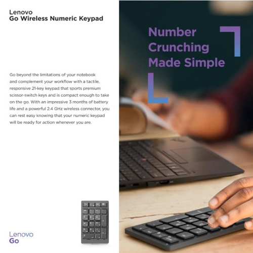 Lenovo Wireless Keypad - Grey