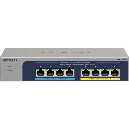 Netgear 8-port Ultra60 PoE++ Multi-Gigabit Ethernet Plus Switch MS108UP-100NAS