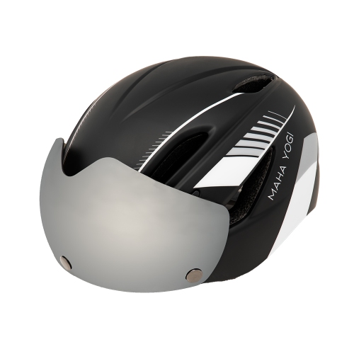 Adult Bike Helmet + 2 Magnetic Goggles with Tail Light |Unisex Bike Helmet Bundle for Multi-Sport | Yellow Goggles for Night Ride