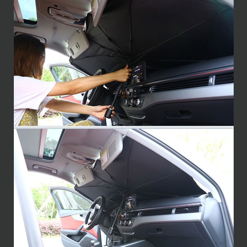 Foldable Car Windshield Sunshade Umbrella - UV Reflecting Sun Shade Heat Sun Visor Protector, Keep Your Vehicle Cool and Damage Free, Fit Most