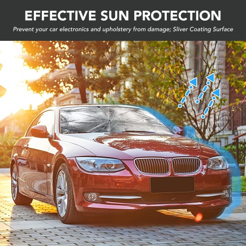 Foldable Car Windshield Sunshade Umbrella - UV Reflecting Sun Shade Heat Sun Visor Protector, Keep Your Vehicle Cool and Damage Free, Fit Most