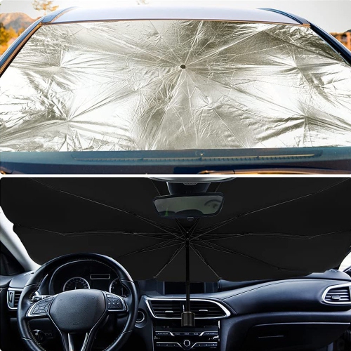 Foldable Car Windshield Sunshade Umbrella - UV Reflecting Sun Shade Heat Sun Visor Protector, Keep Your Vehicle Cool and Damage Free, Fit Most