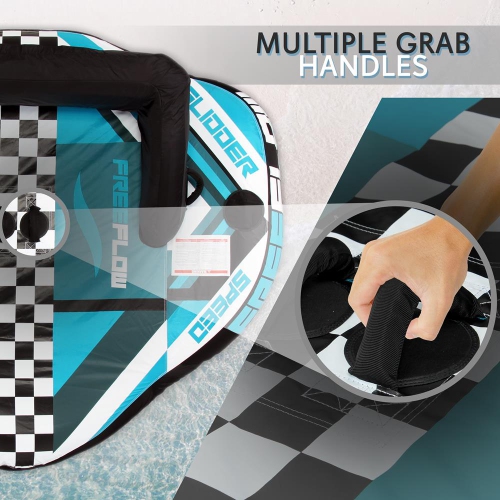 SereneLife Heavy-Duty Inflatable Towable Booster Tube - Water Tube Boating Float Tow Raft, Watersports Inflatable Pull Boats/Tubes/Towables w/Foam