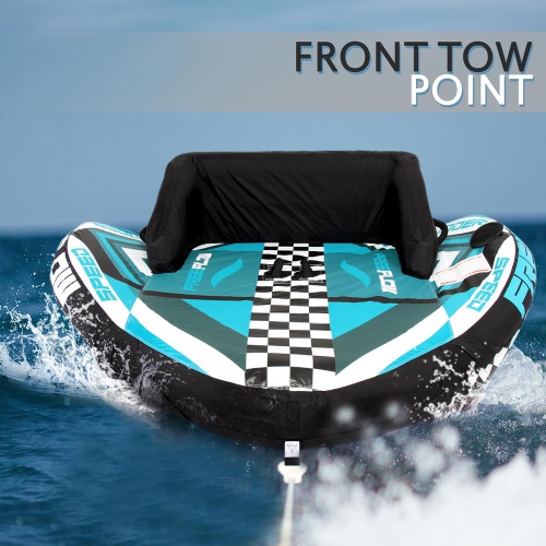 SereneLife Heavy-Duty Inflatable Towable Booster Tube - Water Tube Boating Float Tow Raft, Watersports Inflatable Pull Boats/Tubes/Towables w/Foam