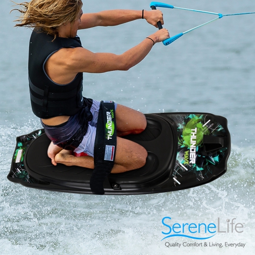 SereneLife Water Sport Kneeboard with Hook for Kids & Adults, Kneeboard with Strap for Boating, Waterboarding, Kneeling Boogie Boarding, Knee Surfing