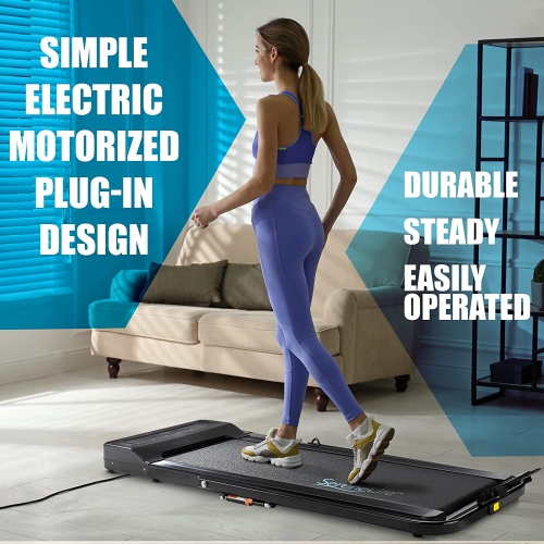 SereneLife Folding Treadmill Exercise Running Machine - Electric Running Exercise Equipment w/ 16 Pre-Set Program, Manual Incline, Bluetooth Music