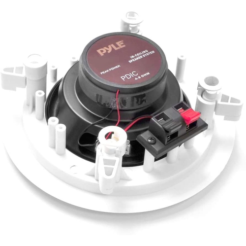 6.5” Ceiling Wall Mount Speakers - Pair of 2-Way Midbass Woofer Speaker 1/2'' Polymer Dome Tweeter Flush Design w/ 70Hz-20kHz Frequency Response &