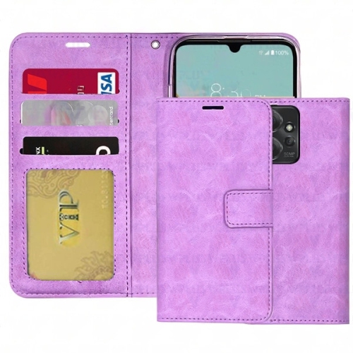 CSMART  [Cs] Motorola Moto Edge+ Plus 2023 Case, Magnetic Leather Folio Wallet Flip Case Cover With Card Slot In Purple