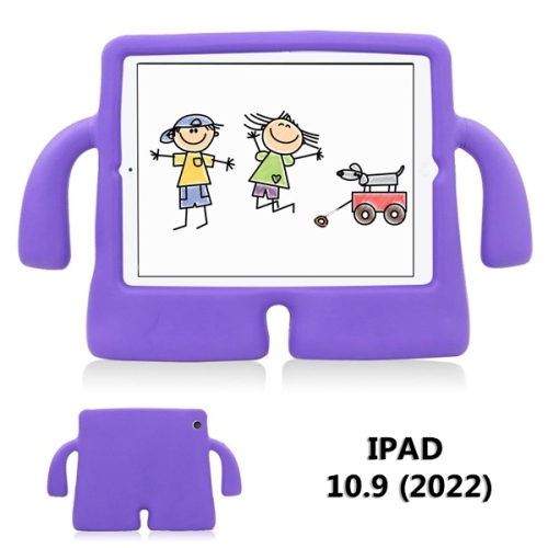 [CS] 3D Silicone Shockproof Child Kids Protective Stand Cover Case for iPad 10th Gen. / iPad 11th Gen. / Air 11" 2024, Purple